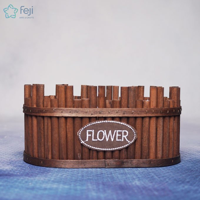 Wooden Flower Pot MEDIUM Dark Brown