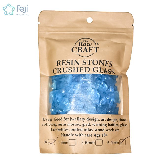 Resin Stones Crushed Glass Blue