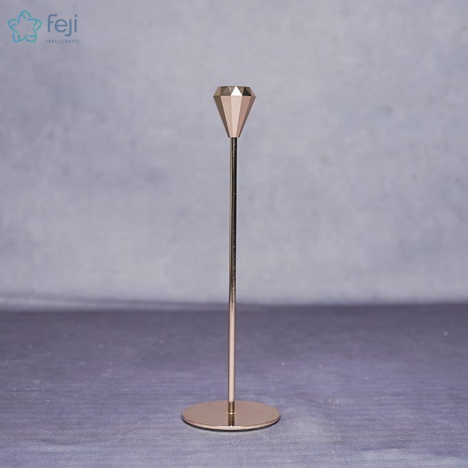 Diamond cut Metal Candle Stand SMALL