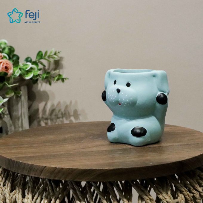 Dog Shape Planter Steel Gray