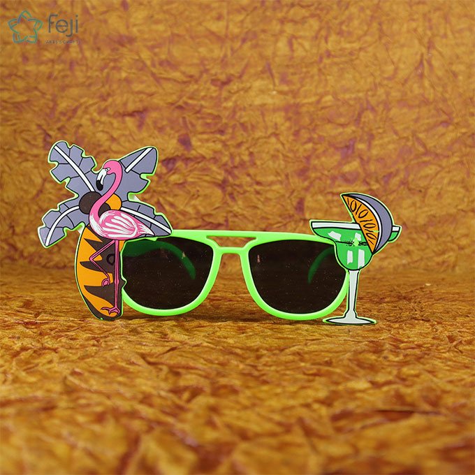 Flamingo and Palm Tree Party Glasses