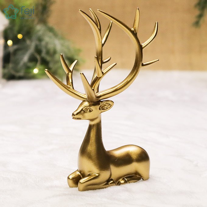 Golden Reindeer in Sitting Position