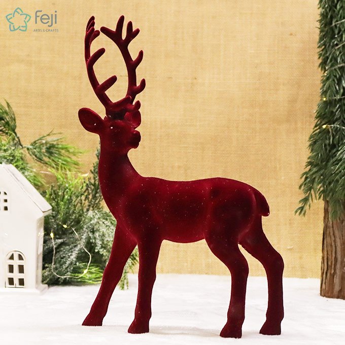 Velvet fabric covered Reindeer