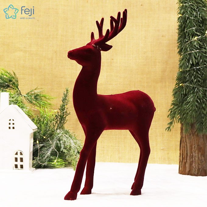 Velvet fabric covered Reindeer